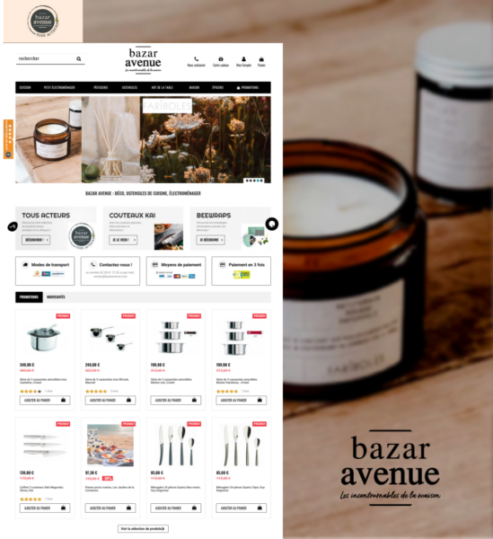 Cas client Soledis - création de site internet prestashop bazar avenue